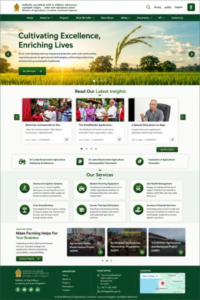 Ministry Web Portal — built for Ministry of Agriculture