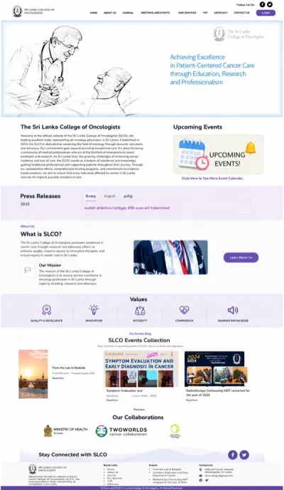 College Web Platform — built for SL College of Oncologists